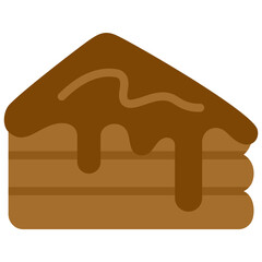 Chocolate Cake icon. Flat design. For presentation, graphic design, mobile application.