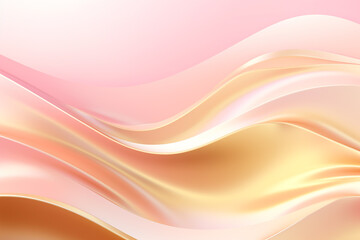 Shining modern gold wave curved design on pink background.
