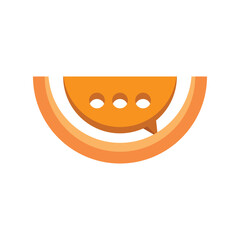 orange chat logo design vector illustration.
