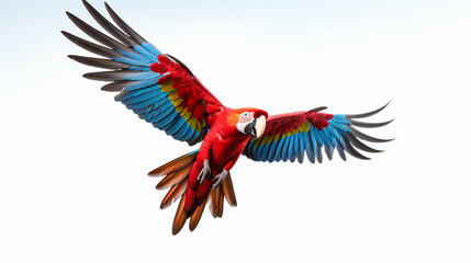 bright red and blue south american parrot, AI Generative.