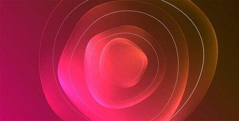 Obraz premium Colorful transparent flowing fluid shapes with glow effect geometric background. Wavy lines round forms. Vector illustration For Wallpaper, Banner, Background, Card, Book Illustration, landing page