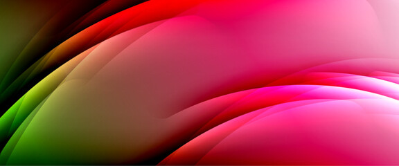 Dynamic flowing waves on gradient color background. Vector illustration For Wallpaper, Banner, Background, Card, Book Illustration, landing page