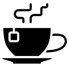 Obraz premium Hot tea icon. Solid design. For presentation, graphic design, mobile application.