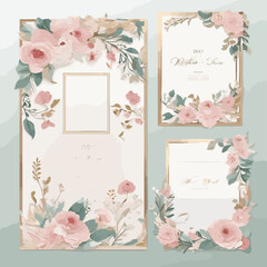 vintage background with frames and roses