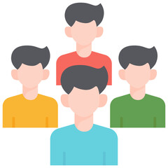 Teamwork icon. Flat design. For presentation, graphic design, mobile application.