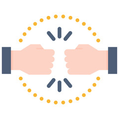 Obraz premium Fist bump icon. Flat design. For presentation, graphic design, mobile application.