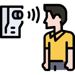 Thermal scan icon. Filled outline design. For presentation, graphic design, mobile application.