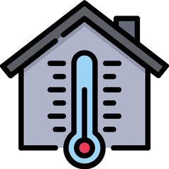 Room temperature icon. Filled outline design. For presentation, graphic design, mobile application.