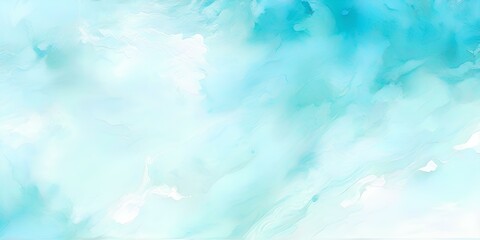 Fototapeta na wymiar Blue turquoise teal mint cyan white abstract watercolor. Colorful art background