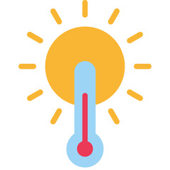 Summer temperature icon. Flat design. For presentation, graphic design, mobile application.