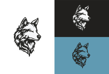 wolf head logo vector illustration