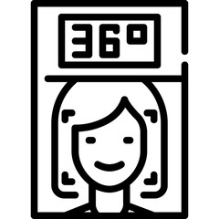 Thermal scan icon. Outline design. For presentation, graphic design, mobile application.