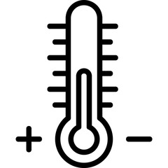 Normal temperature icon. Outline design. For presentation, graphic design, mobile application.