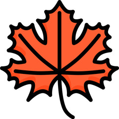 Maple leaf icon. Filled outline design. For presentation, graphic design, mobile application.