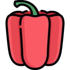 Bell pepper icon. Filled outline design. For presentation, graphic design, mobile application.