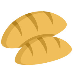 French bread icon. Flat design. For presentation, graphic design, mobile application.