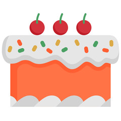 Cake icon. Flat design. For presentation, graphic design, mobile application.