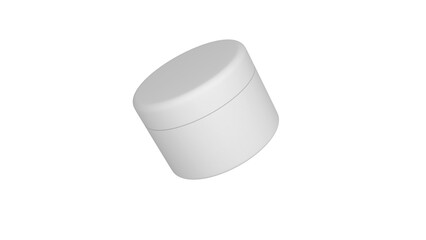 3D rendered Cosmetics Jar mock up. Packaging clear Cosmetic cream on isolated Light Grey background