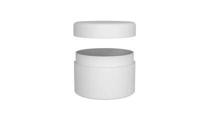 3D rendered Cosmetics Jar mock up. Packaging clear Cosmetic cream on isolated Light Grey background