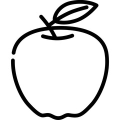 Apple fruit iron icon. Outline design. For presentation, graphic design, mobile application.