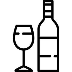Wine icon. Outline design. For presentation, graphic design, mobile application.