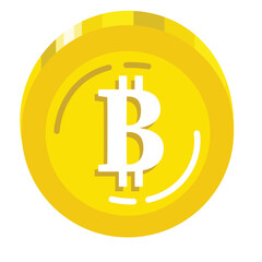 Gold Coin Bitcoin Currency Design, Money and Finance Illustration