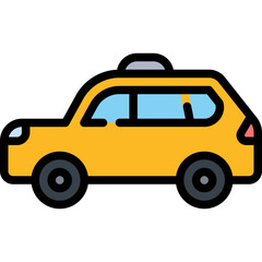Taxi icon. Filled outline design. For presentation, graphic design, mobile application.