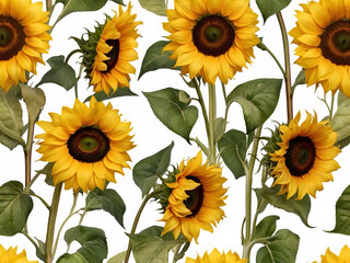 A clipart with sunflowers