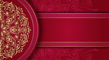 Red luxury background with mandala ornament