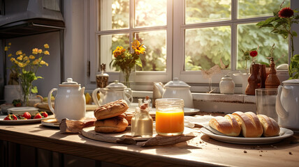 breakfast in kitchen room