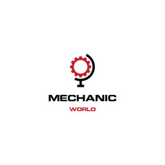 Fototapeta premium World mechanic logo, mechanic forum logo concept