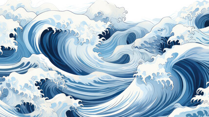 Japan wave abstract Background - obrazy, fototapety, plakaty
