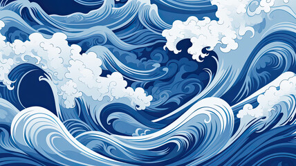 Fototapeta premium Japan wave abstract Background