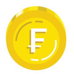 Gold Coin Franc Currency Design, Money and Finance Illustration