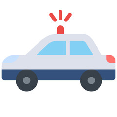 Police Car icon. Flat design. For presentation, graphic design, mobile application.