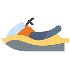 Jet ski icon. Flat design. For presentation, graphic design, mobile application.