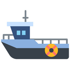 Fishing boat icon. Flat design. For presentation, graphic design, mobile application.
