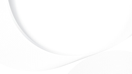 Abstract  white and gray color, modern design stripes background with geometric round shape. Vector illustration.
