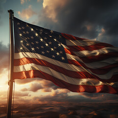 USA Memorial day background, USA Flag cinematic color