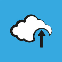 Cloud upload icon. Vector illustration. EPS 10.