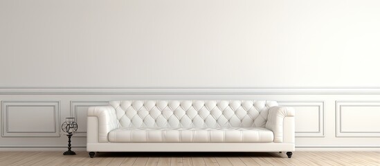 White room with a leather sofa