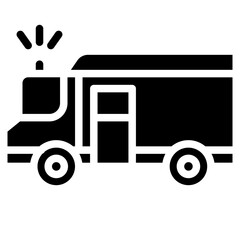 Ambulance icon. Solid design. For presentation, graphic design, mobile application.