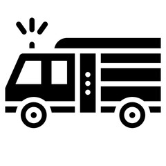 Fire truck icon. Solid design. For presentation, graphic design, mobile application.