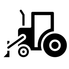 Bulldozer icon. Solid design. For presentation, graphic design, mobile application.