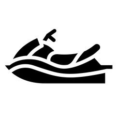Jet ski icon. Solid design. For presentation, graphic design, mobile application.