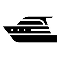 Speed boat icon. Solid design. For presentation, graphic design, mobile application.
