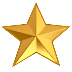 Obraz premium gold star isolated on white, cartoon style. generative ai