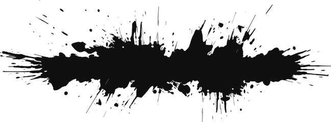 artistic texture of ink brush strokes, Isolated ink splashes and drops. Different handdrawn spray design, grunge splash