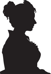Silhouette of a girl's head profile Vector illustration. 