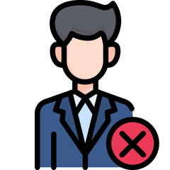No vote icon. Filled outline design. For presentation, graphic design, mobile application.